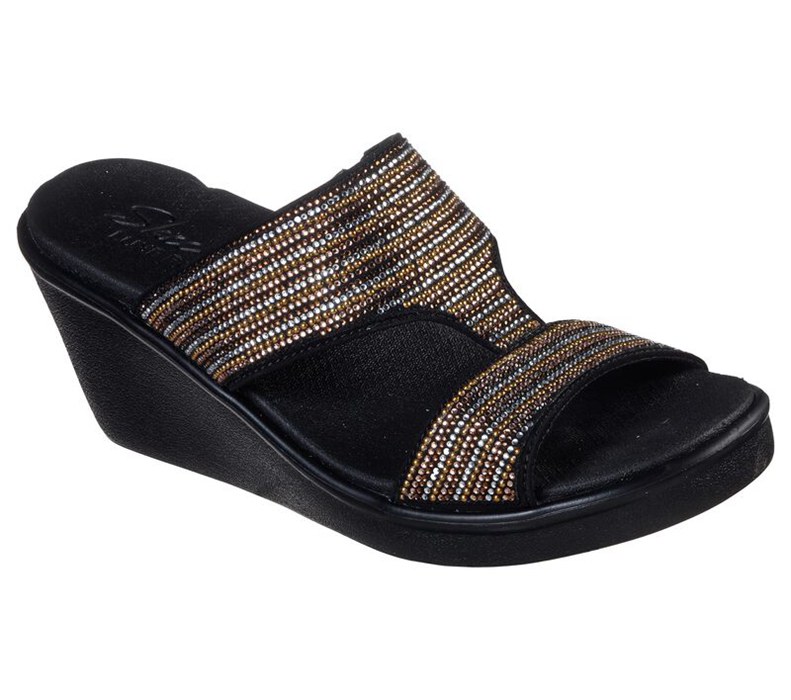 Skechers Dam Svarta/Olika Färger Kilar Sandaler - Rumble On - Bling Gal - Sverige (TUCAN-5143)